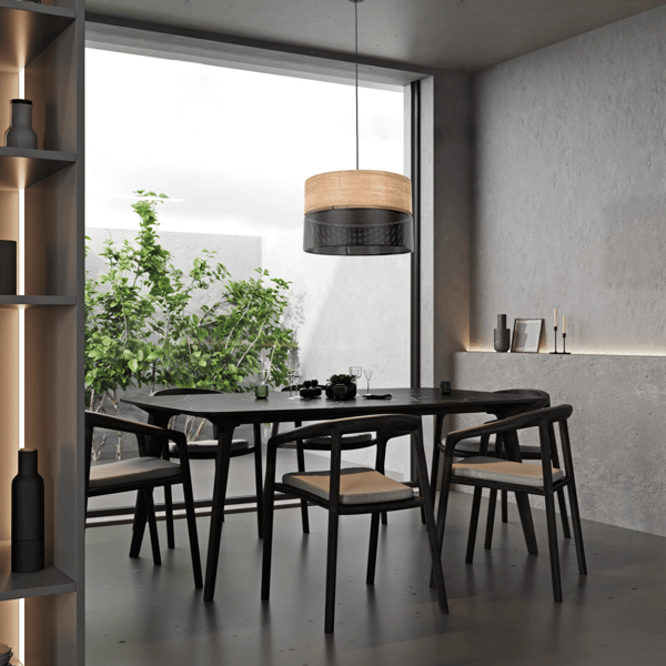 TK-Lighting 4798 sort træ pendel til bord