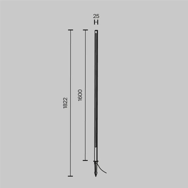 Maytoni Pole 24W grafiitinharmaa maahan upotettava LED-puutarhapylväs