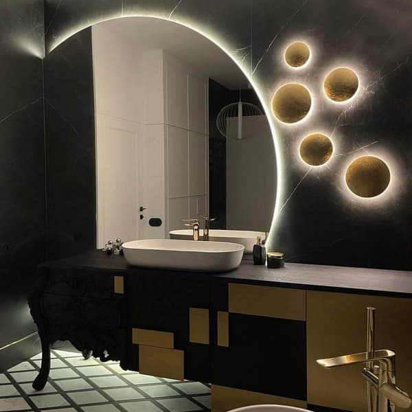 Moderne sort rund væglampe Ø16cm variabel LED farve 6W PLATILLO Light Prestige