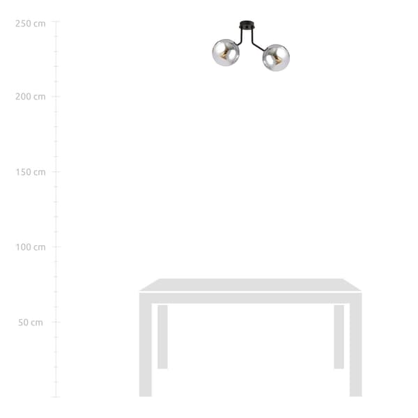 Emibig loftlampe 2xE14 40W NOVA 2 SORT/GRAFIT 1140/2