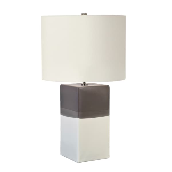 Bordslampa keramik grå kräm Alba E27 60W Elstead