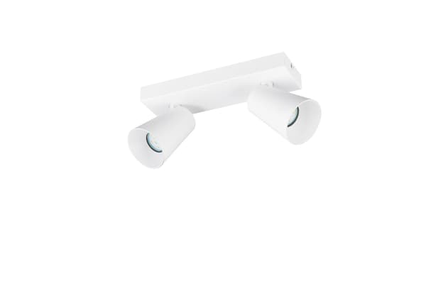 Takspotlight minimalistisk vit rektangulär koniska skärmar 2xGU10 10W SHARP Trio