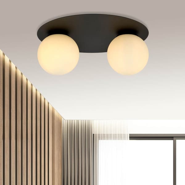 Emibig loftlampe 2xE14 40W SOLAR 2 SORT/OPAL 1127/2