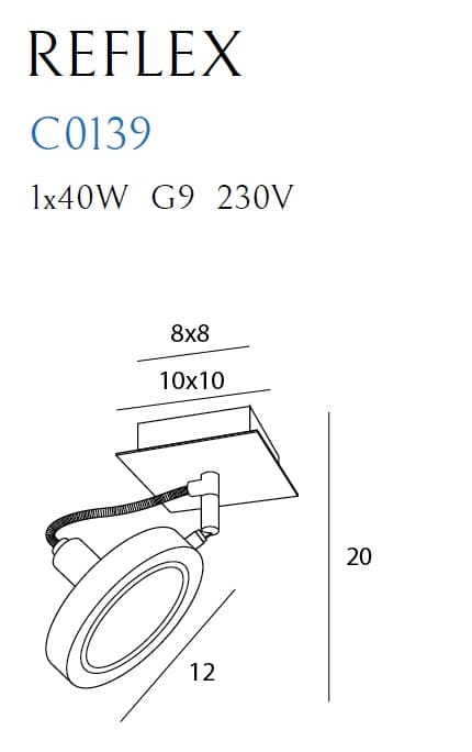 Modern rörlig rund vit takspotlight 1xG9 40W REFLEX Maxlight