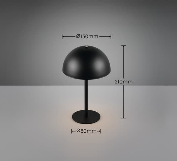 Bordlampe moderne sort trådløs LED champignon 1.3W MUNOZ RL