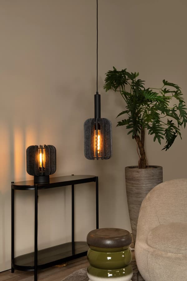 Bordlampe sort grå E27 Rafal Lucide