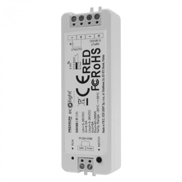 LED-strip controller V1 RF MONO lysdæmper 8A 5-36V Ecolight