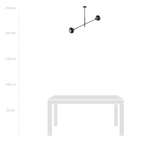 Emibig pendellampe 2xE14 40W LINEAR 2 BLACK/STRIPE 1168/2