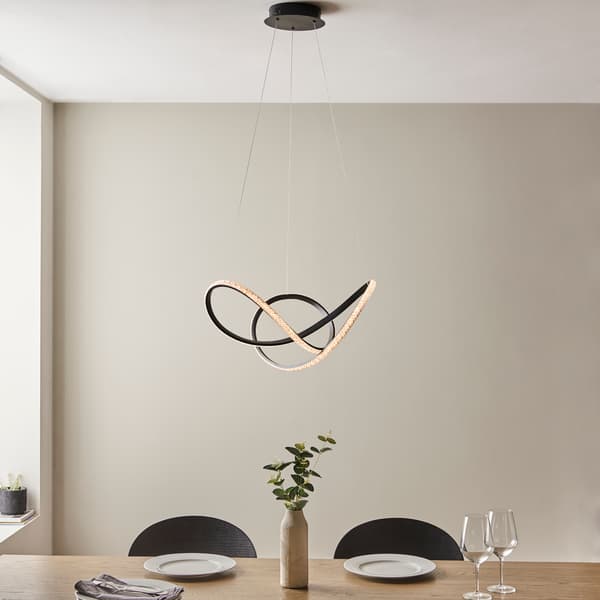 Moderne sort LED-pendellampe 42W FRANCISCA Endon