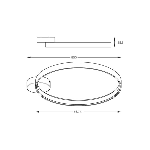 Loftlampe sort moderne CIRCLE LED 50W Zuma Line LA0772