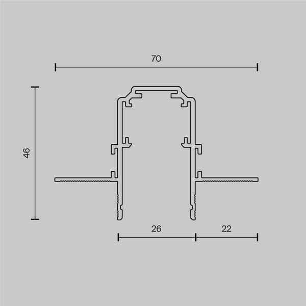 Indbygget skinnesystem til gipsplader 1-faset 100 cm sort EXILITY Maytoni Technical