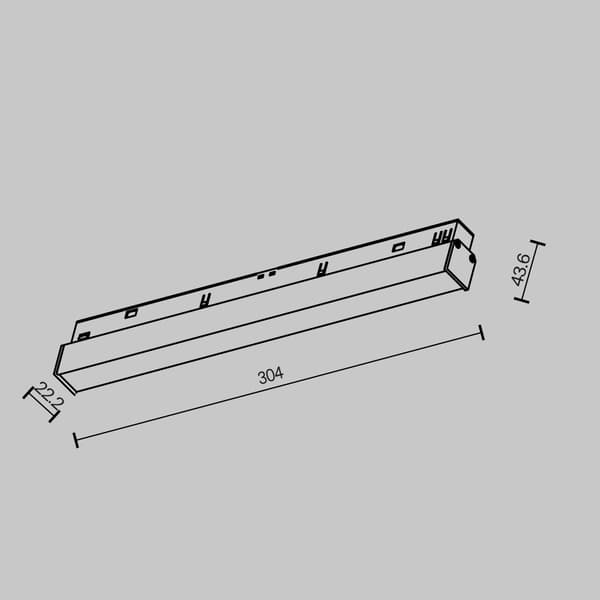 Sort lineær LED-skinnespot 12W 2700K BASIS Maytoni Technical