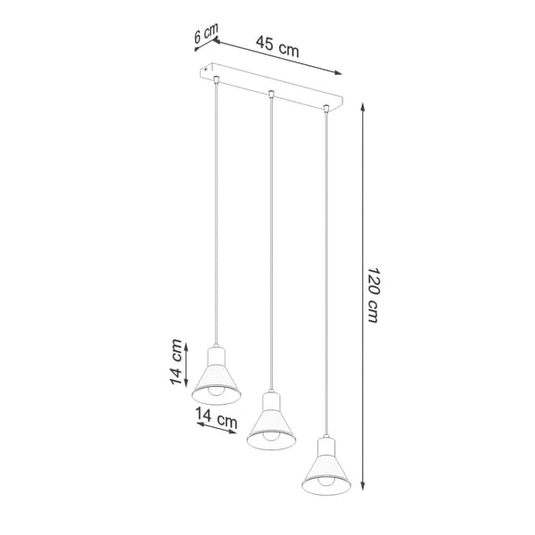 TALEJA 3 sort lysekrone E27 Sollux Lighting model SL.0986