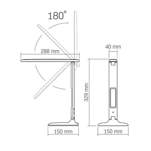 LED skrivebordslampe 5W 490lm Hvid Dæmpbar Touch Farveskift Display Videx
