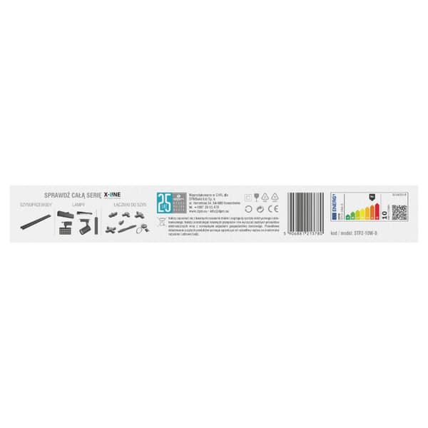 Justerbar lineær skinnespot neutral hvid LED 10W sort X-LINE DPM