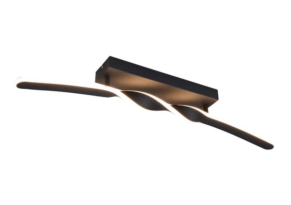 Loft moderne sort aflang spiral LED 18W GINKO RL loftlampe