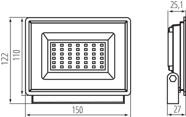 LED-halogenstrålkastare GRUN 30W IP65 neutral Miledo
