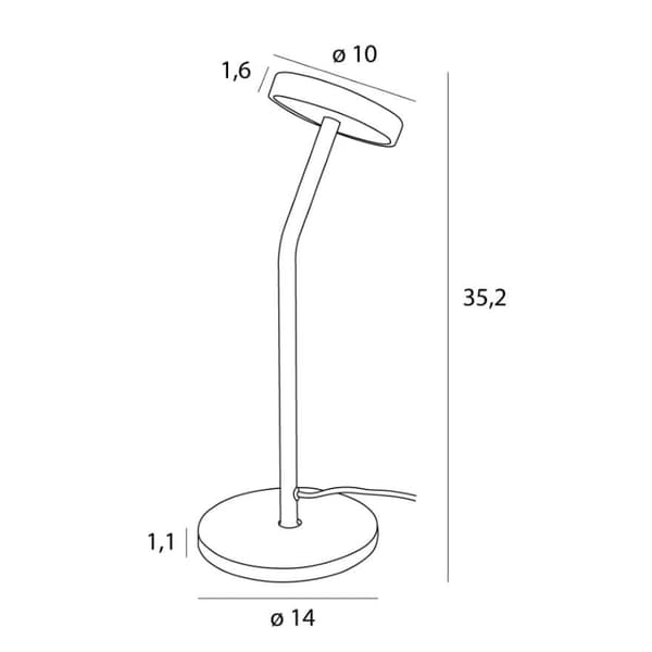 Bordlampe moderne sort buet LED 6W IBIZA Maxlight