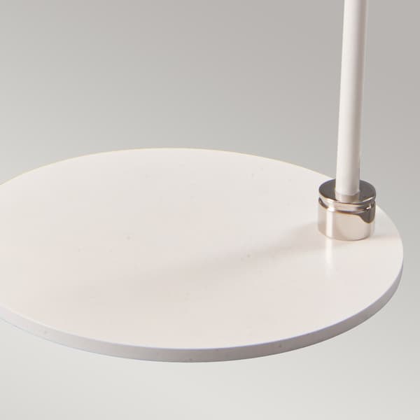Bordlampe hvid poleret nikkel retro Balance E27 60W Elstead