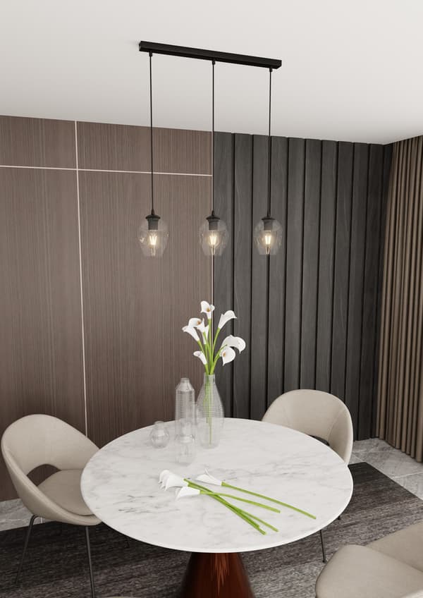 Lysekrone Emibig 3xE27 40W ISTAR 3 BL /TRANSPARENT 679/3