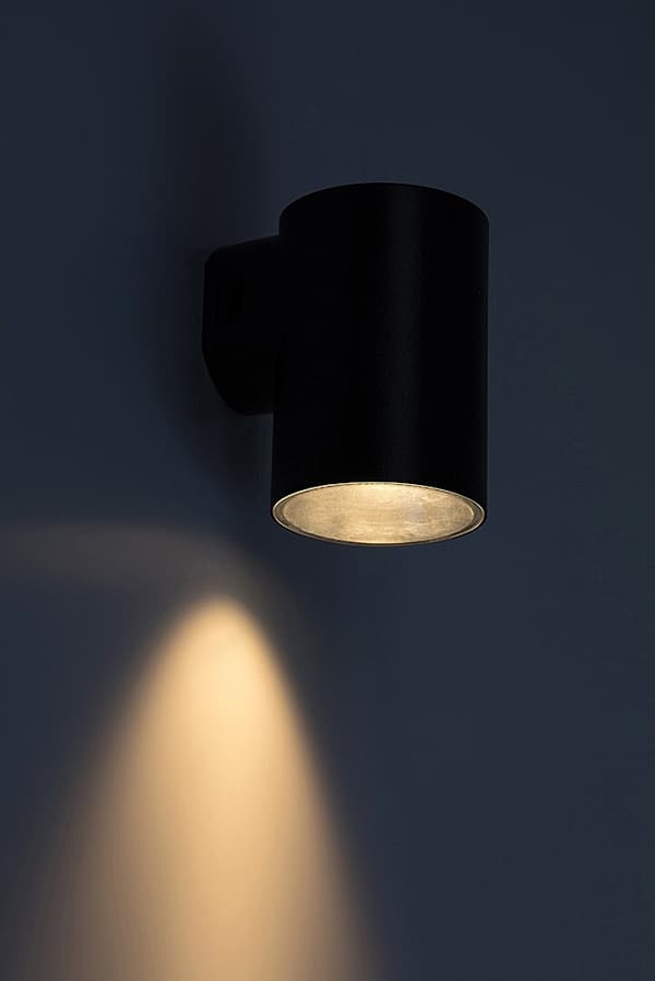 Udendørs væglampe moderne sort rund Ø7,5cm rør 11 cm variabel farve LED 9W IP65 URFA Rabalux