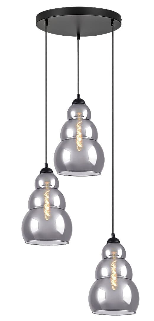 Pendellampe E27 3x40W sort 72213 Salvatore Rabalux