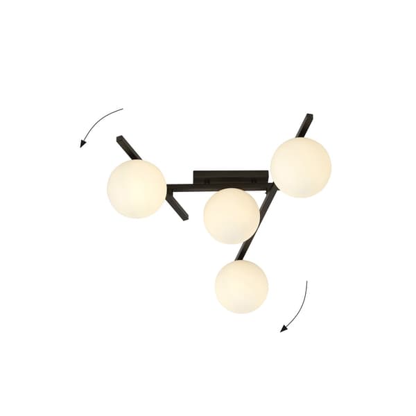 Emibig loftlampe 4xE14 40W SMART 4 SORT/OPAL 1103/4