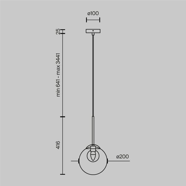 Kattovalaisin kultainen lasipallo Ø20 cm Basic form 1xG9 20W Maytoni
