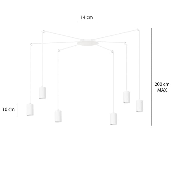 Lysekrone Emibig 6xGU10 30W TRAKER 6 WH/WHITE 525/6