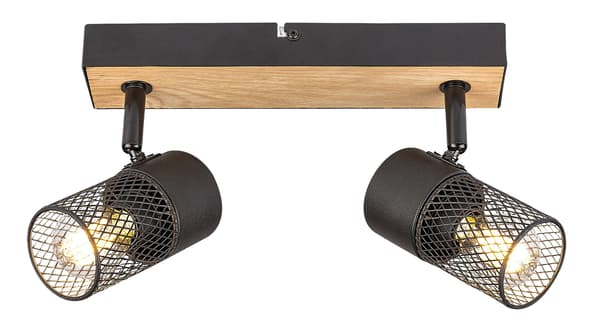 Takspotlight ek / svart E14 2x40W Metta 71152 Rabalux