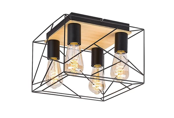 Loftlampe E27 4x40W sort 71024 Boire Rabalux
