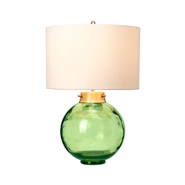 Kara E27 60W Elstead grøn glas bordlampe med skærm