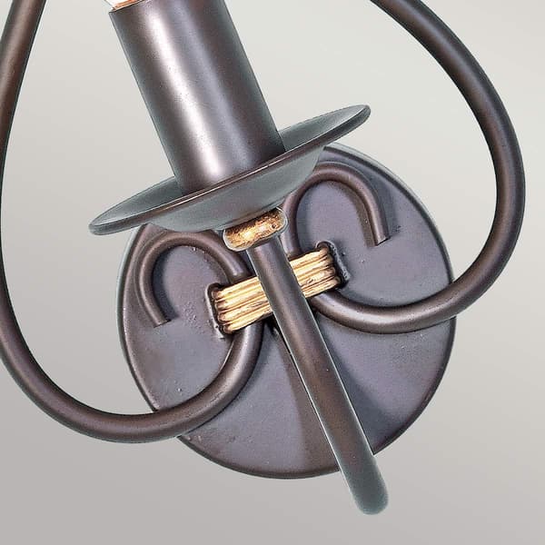 Rustik vägglampa ljusstake rostguld Windermere 1xE14 60W Elstead