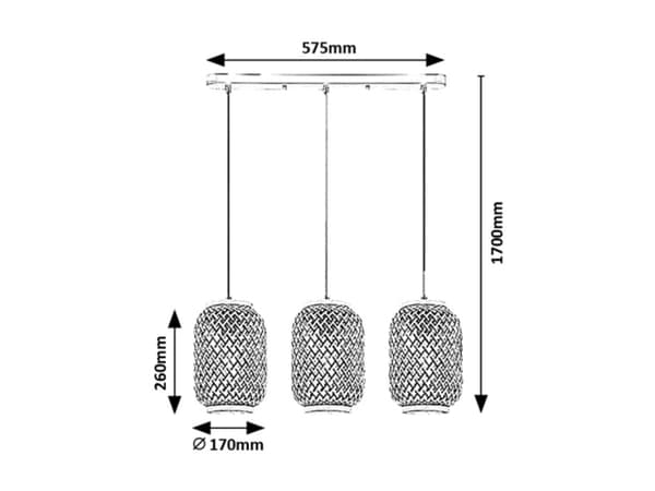 Skandinavisk lampe E27 3x40W mat sort 72093 Adalla Rabalux