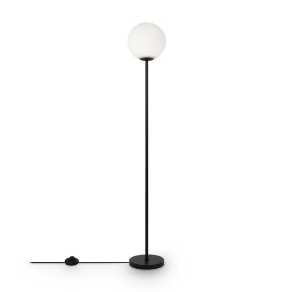 Gulvlampe sort, hvid kugle Ring Maytoni MOD013FL-01B