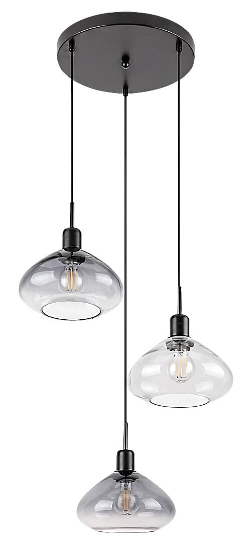 Riippuvalaisin E27 3x40W mattamusta 72023 Dvora Rabalux