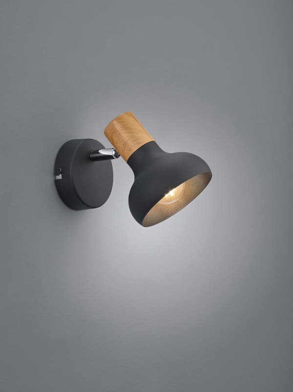 Sort væg- og loftlampe LATIKA 1xE14 10W RL