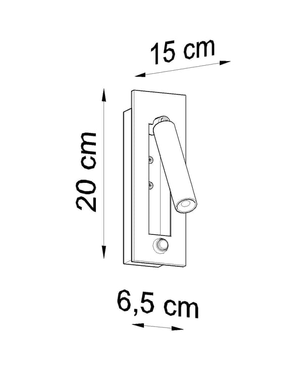 Seinävalaisin ENIF musta, Sollux Lighting, malli SL.0956