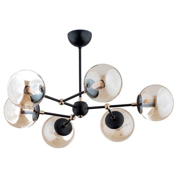 Lysekrone Alfa ITORIS moderne sort guld 60818