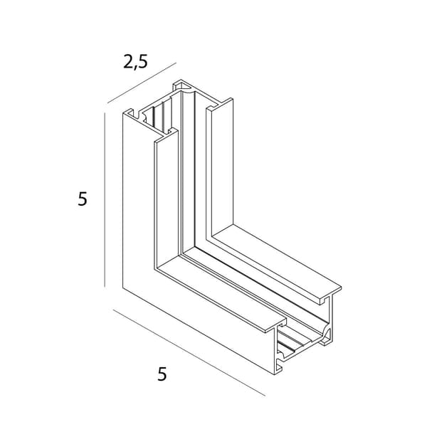 Væg-/loftsvinkel sort til skinner NT0011, NT0012- MICRO11 Maxlight