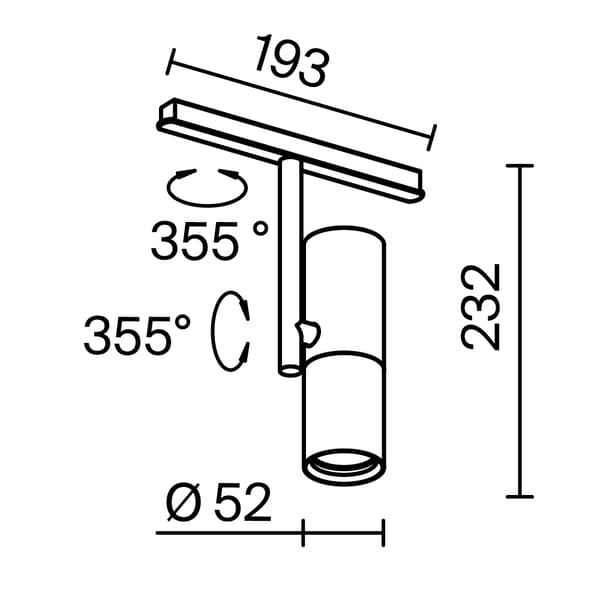 Sort magnetisk skinnespot LED 12W 3000K ELTI Maytoni Technical