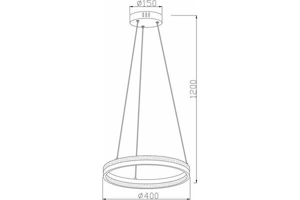 Moderne sort pendellampe Ring Ø40 cm Proxima LED 32W REA343701-30 Reality