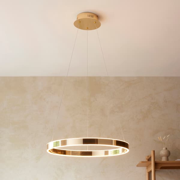 Moderne pendellampe Ø60cm guldring LED 42W GEN Endon