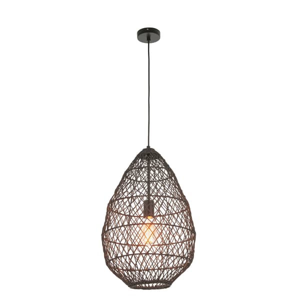 Skandinavisk sort rattan pendellampe 1xE27 10W PIMVA Endon