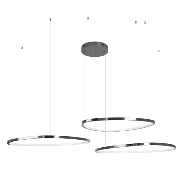 Moderne sort tredobbelt ring LED pendellampe 130W CAYENNE Maxlight