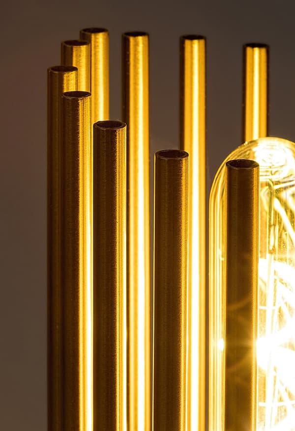 Moderne guld bordlampe mat sort base E27 Roxas 74021 Rabalux