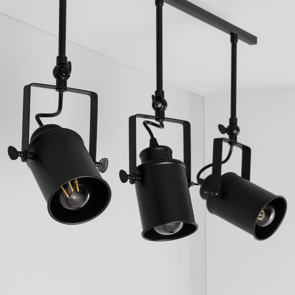 Retro Loft Sort Loftlampe 50cm 3xE27 Abruzzo Tutti