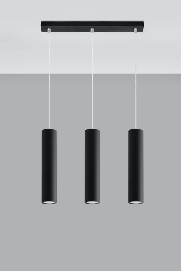Lysekrone LAGOS 3 Sort Sollux Lighting SL.0329