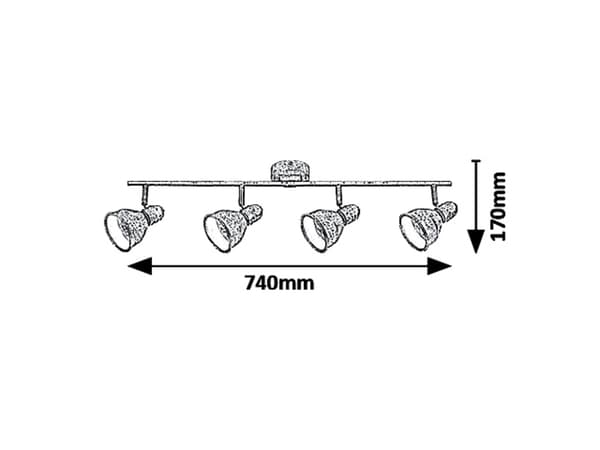 Spotlight silver antik E14 4x40W Thelma 5389 Rabalux