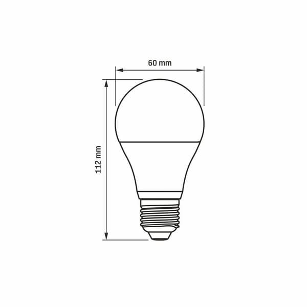 Pære, hvid, A60, 8W, E27, varm, 760lm, 3000K, Videx